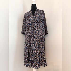 Derek Lam 3/4 Sleeve Blue Florall Midi Size 50/14
